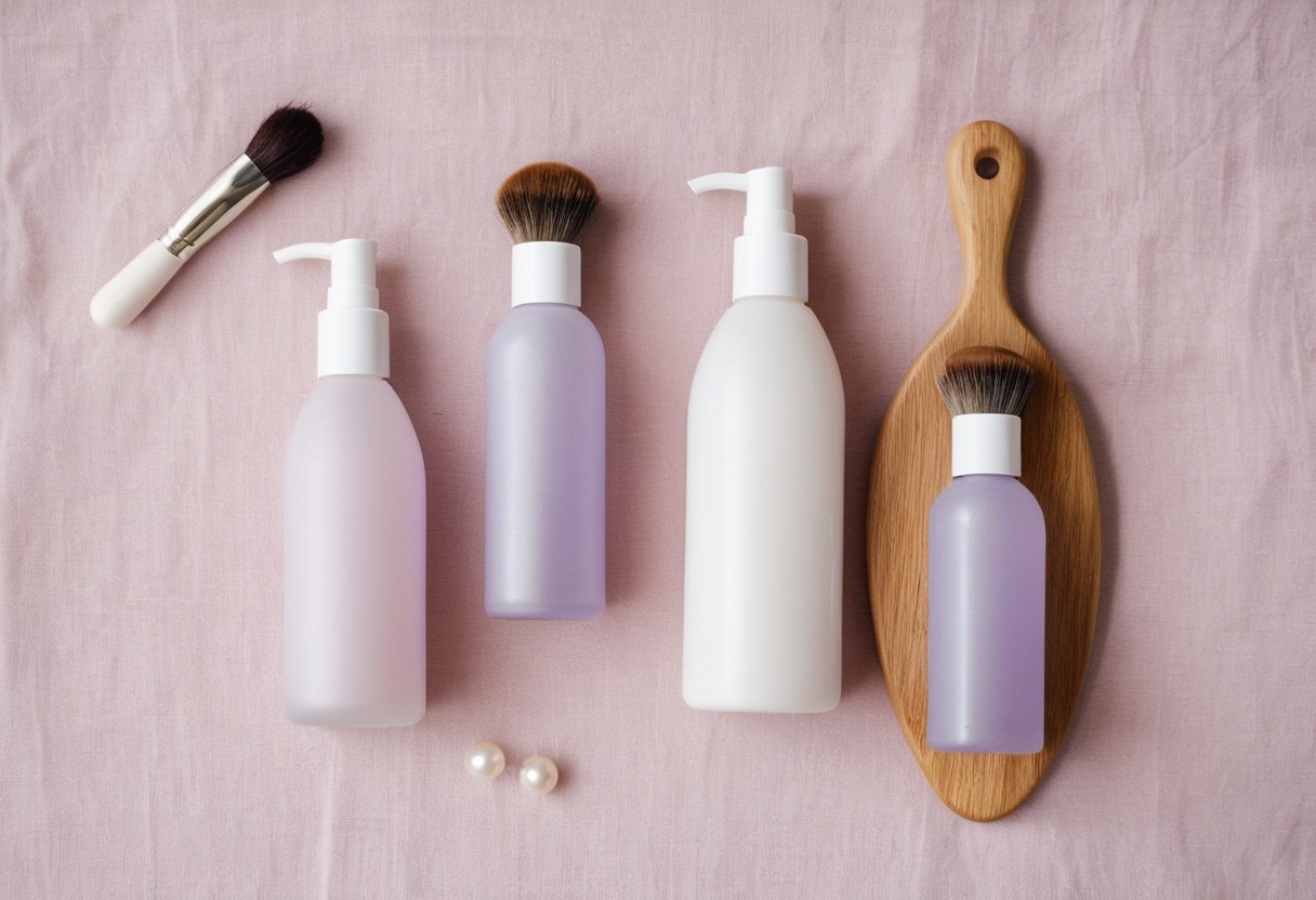 Prescription treatment bottles arranged on a bathroom counter